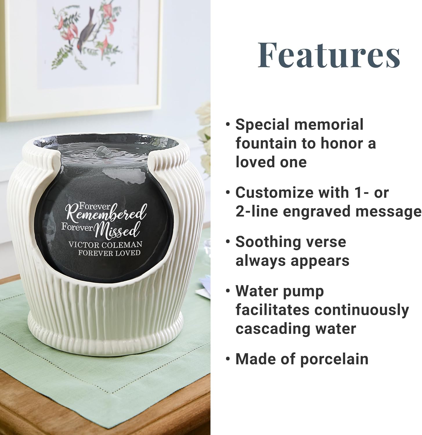 Lets Make Memories Personalized Memorial Fountain
