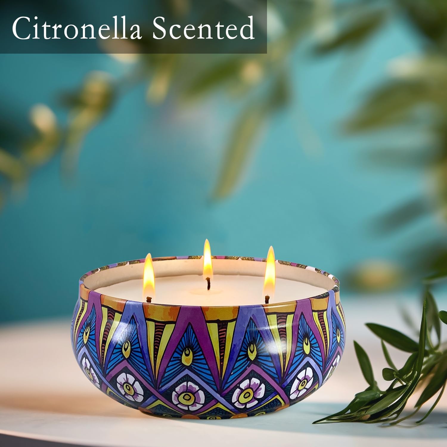 HOSVOT Citronella Candles 4 Pack 56oz Total