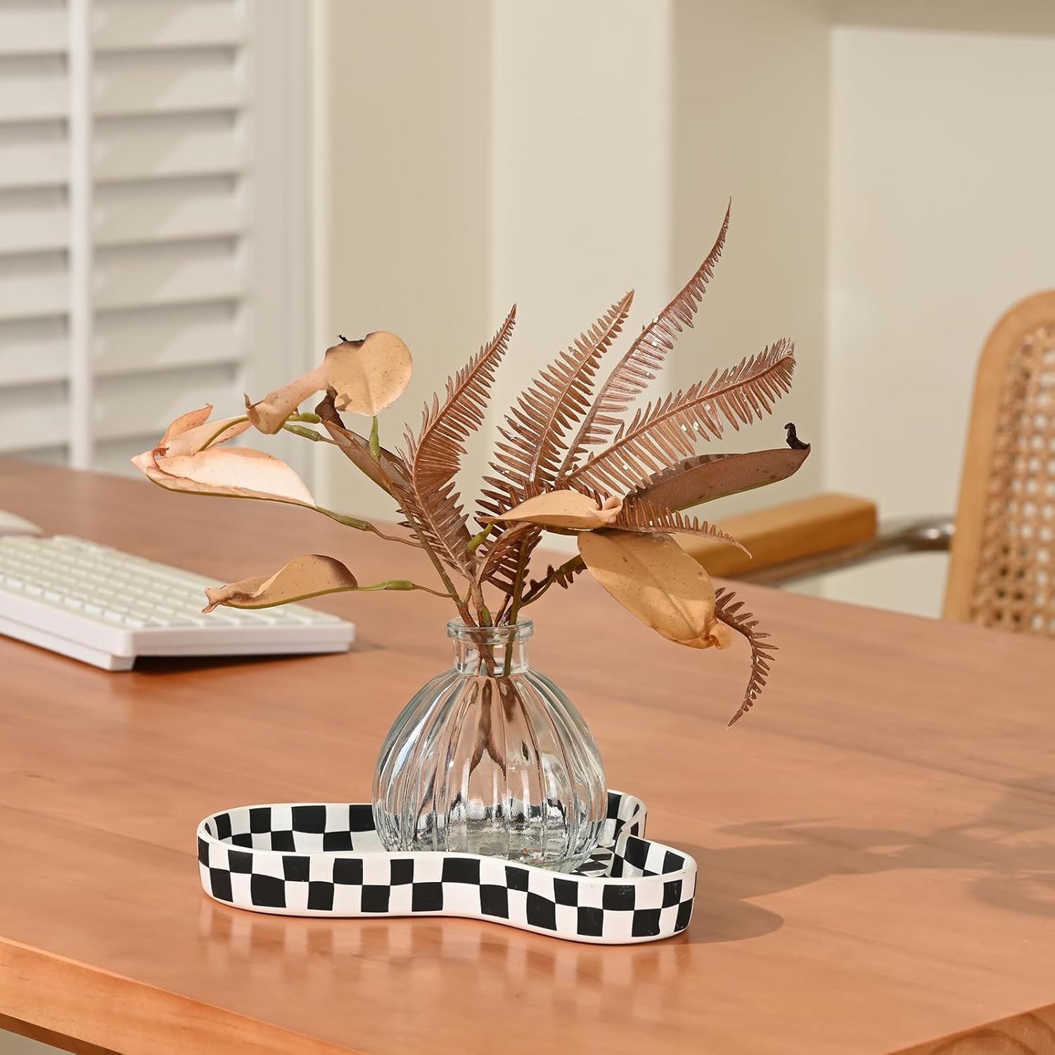 Abzo Artificial Eucalyptus Plants in Glass Vase