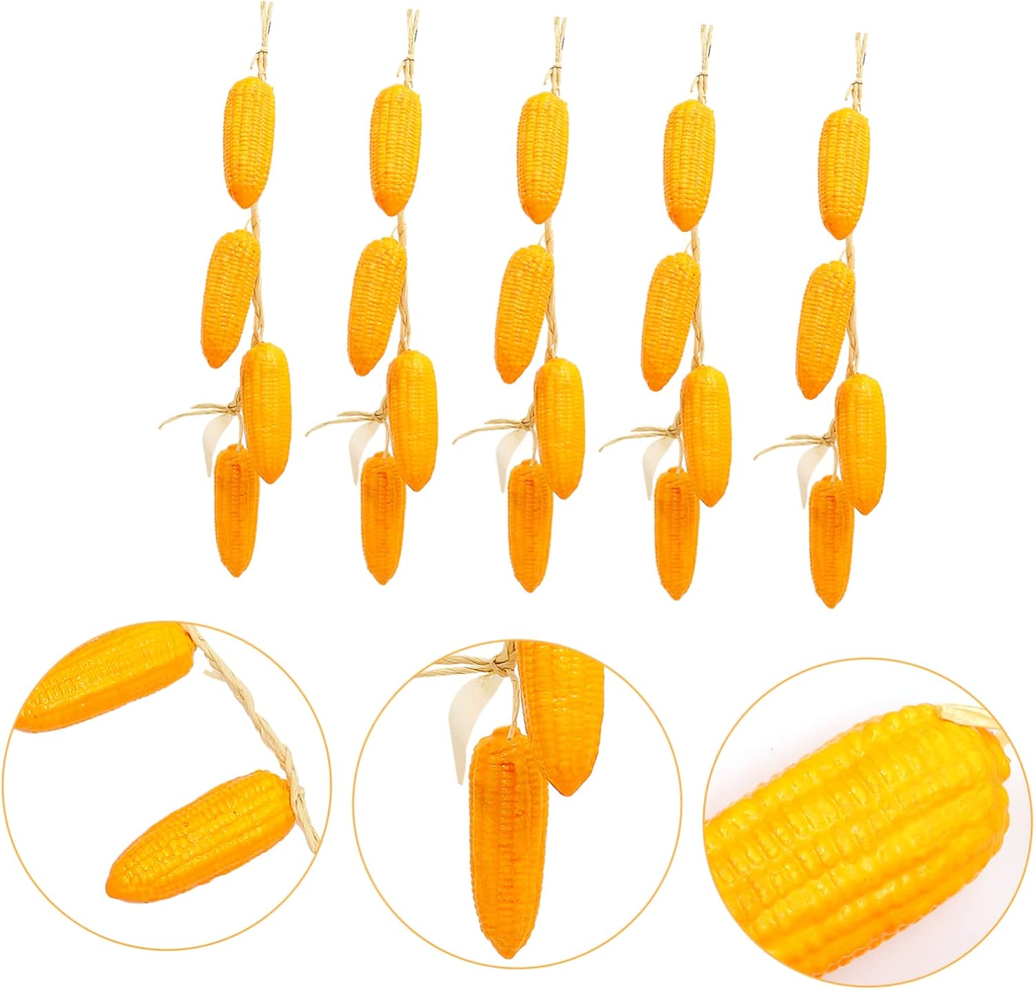 5 Strings Artificial Vegetable Decor Faux Corn for Farmhouse