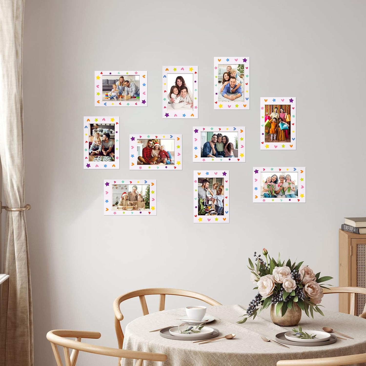 Jecery 100 Pcs White Paper Photo Frames with Easel Stand
