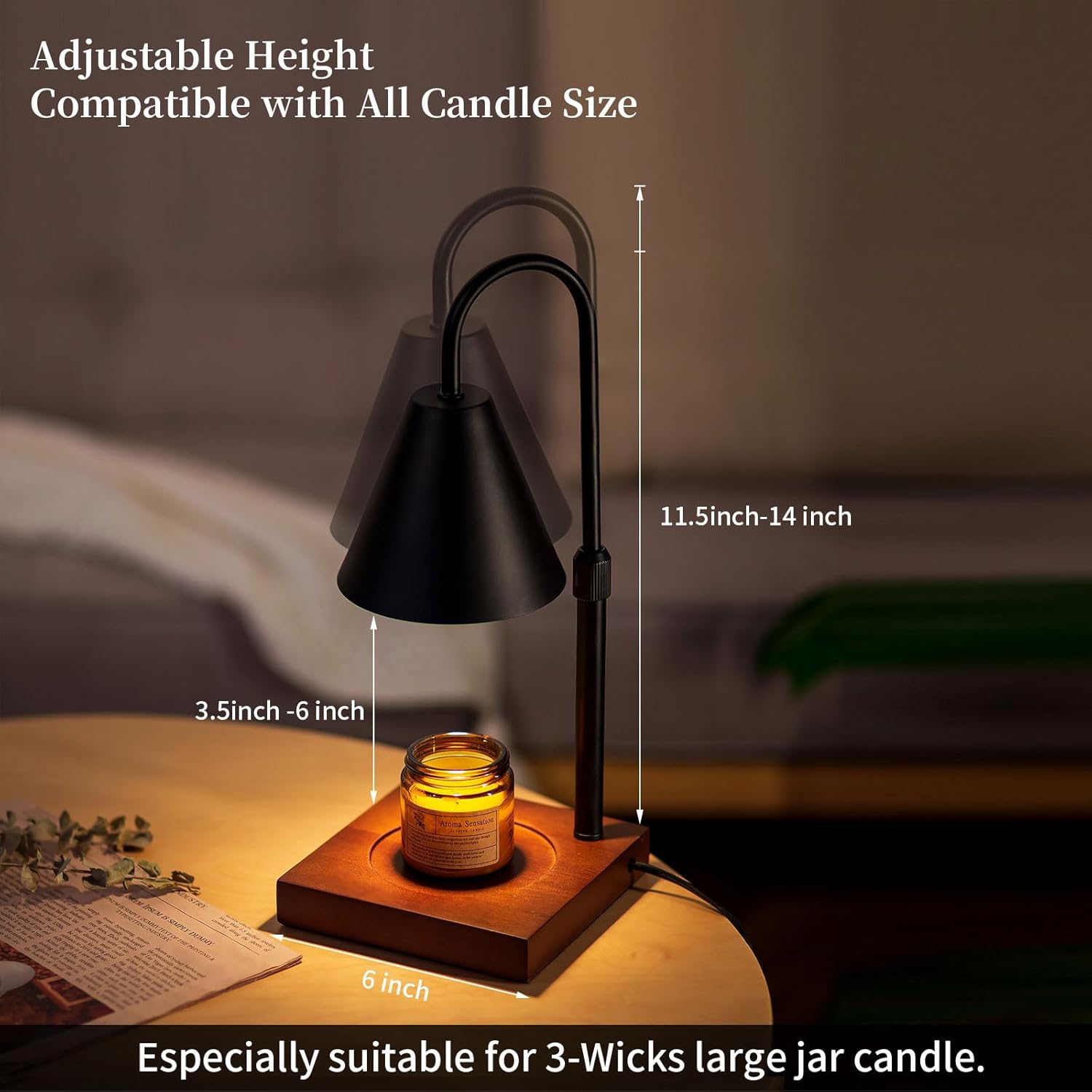 Romadedi Candle Warmer Lamp with Timer and Dimmable Light