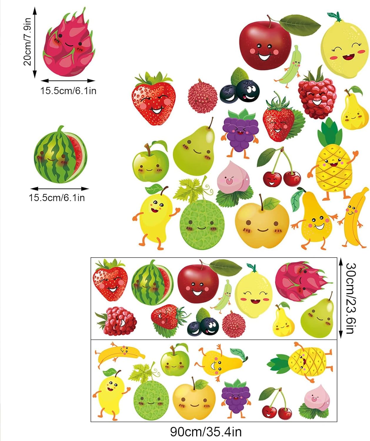 Cartoon Fruit Wall Sticker Kitchen Decor Decals