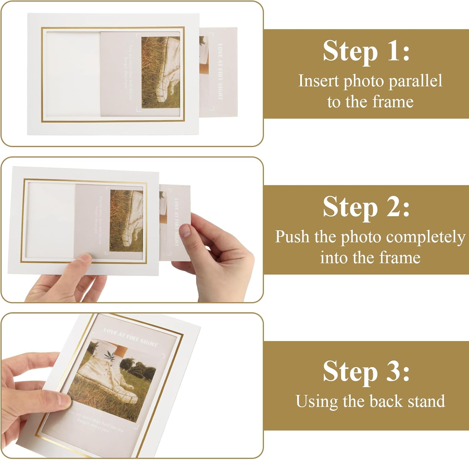 50Pcs White Paper Picture Frames 4x6 with Easel