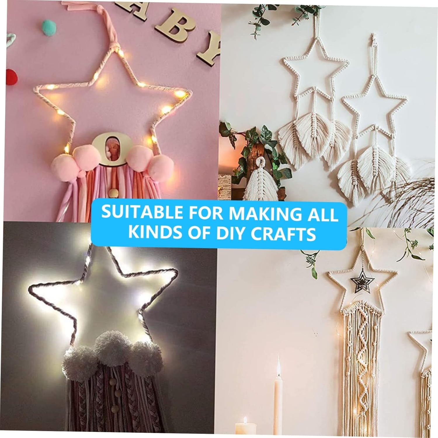 2pcs Star Shape Wreath Frame Rings for Wall Decor and Festival Decor