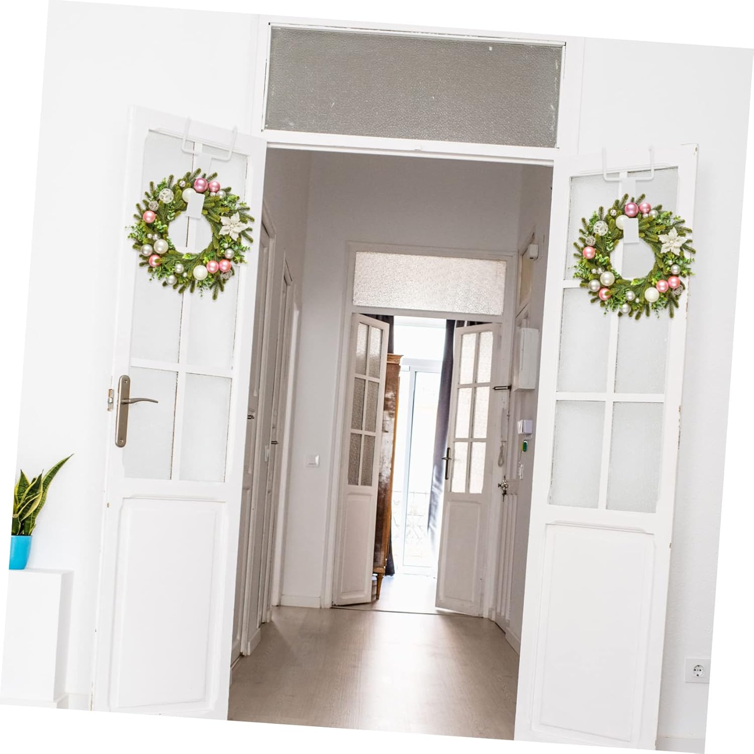 2 Pcs Metal Wreath Hooks Christmas Decor Hooks