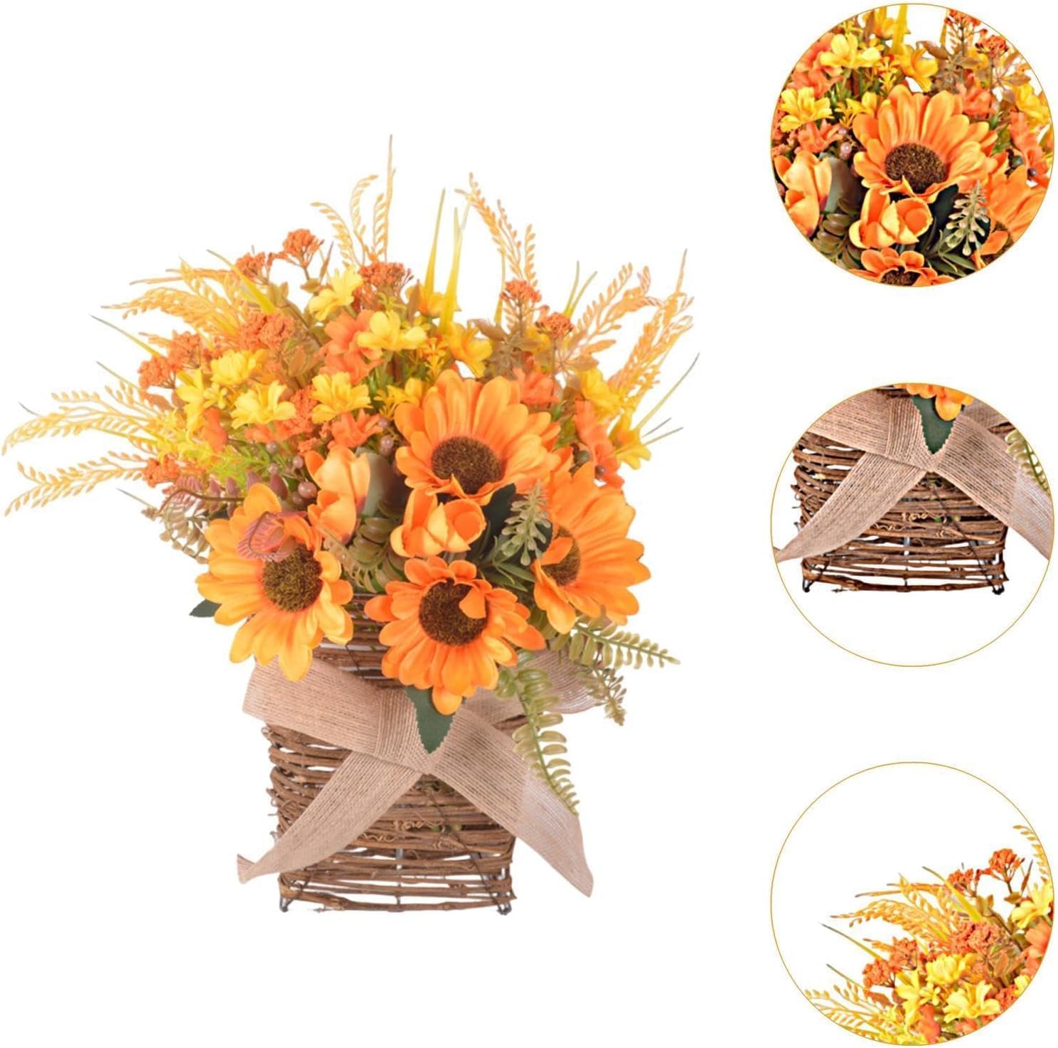 Door Hanger Basket Artificial Flower Garland for Wedding Home Decor