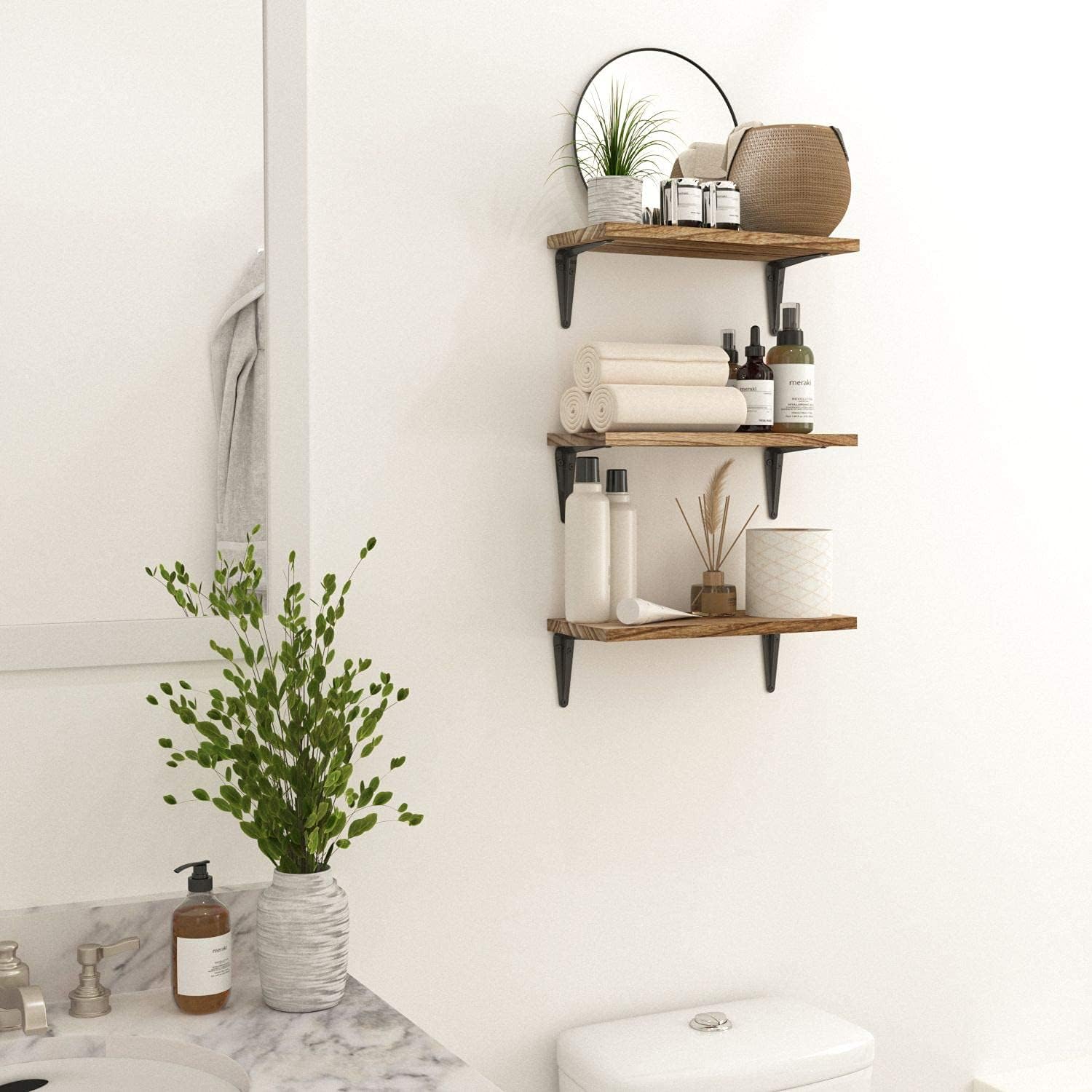 Wallniture Arras Rustic Floating Shelves Set of 3