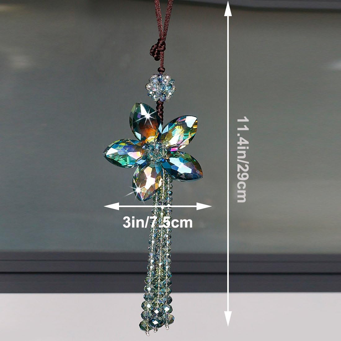 Crystal Color Flower Car Charms for Rear View Mirror
