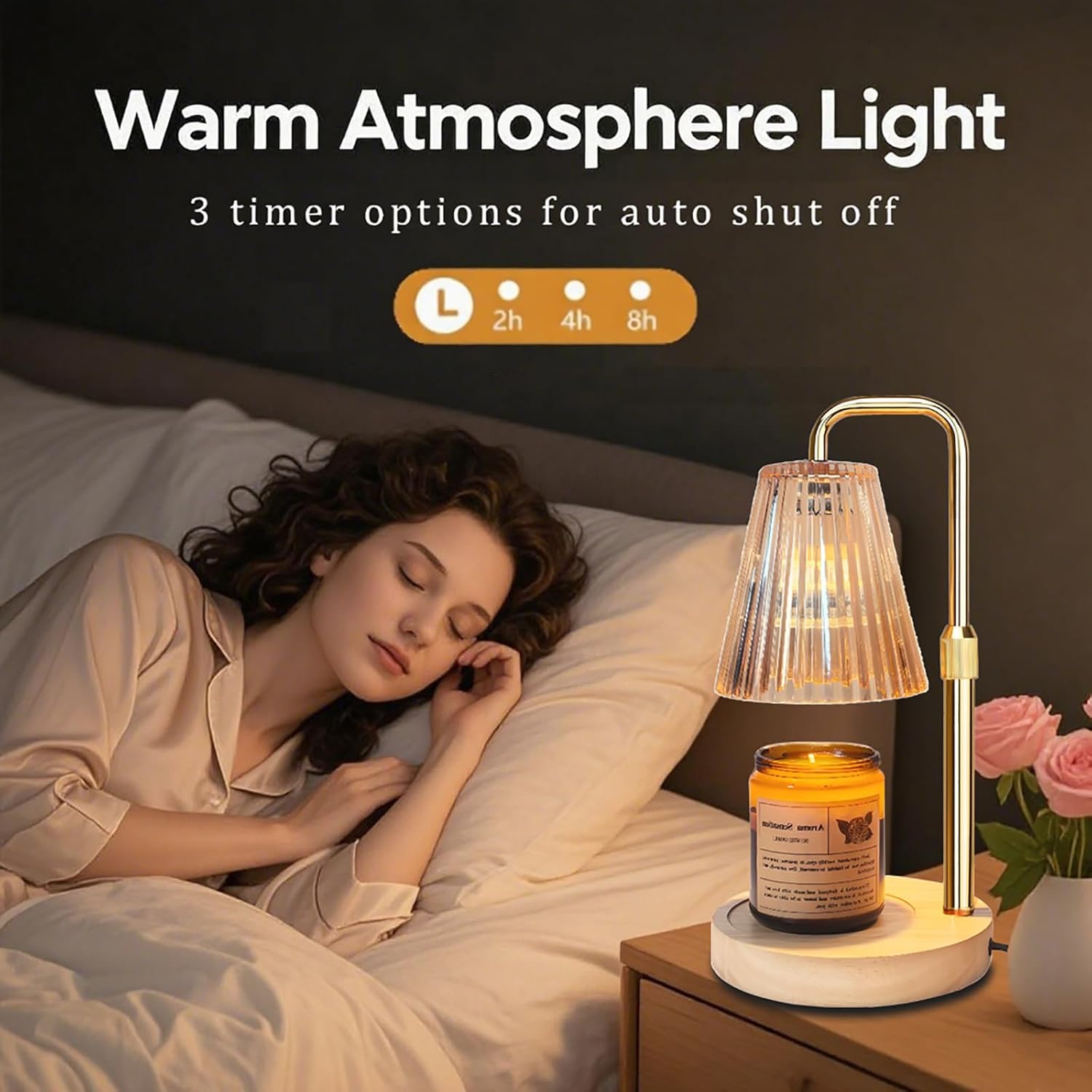 Flame-Free Candle Warmer Lamp with Timer and 3 Bulbs