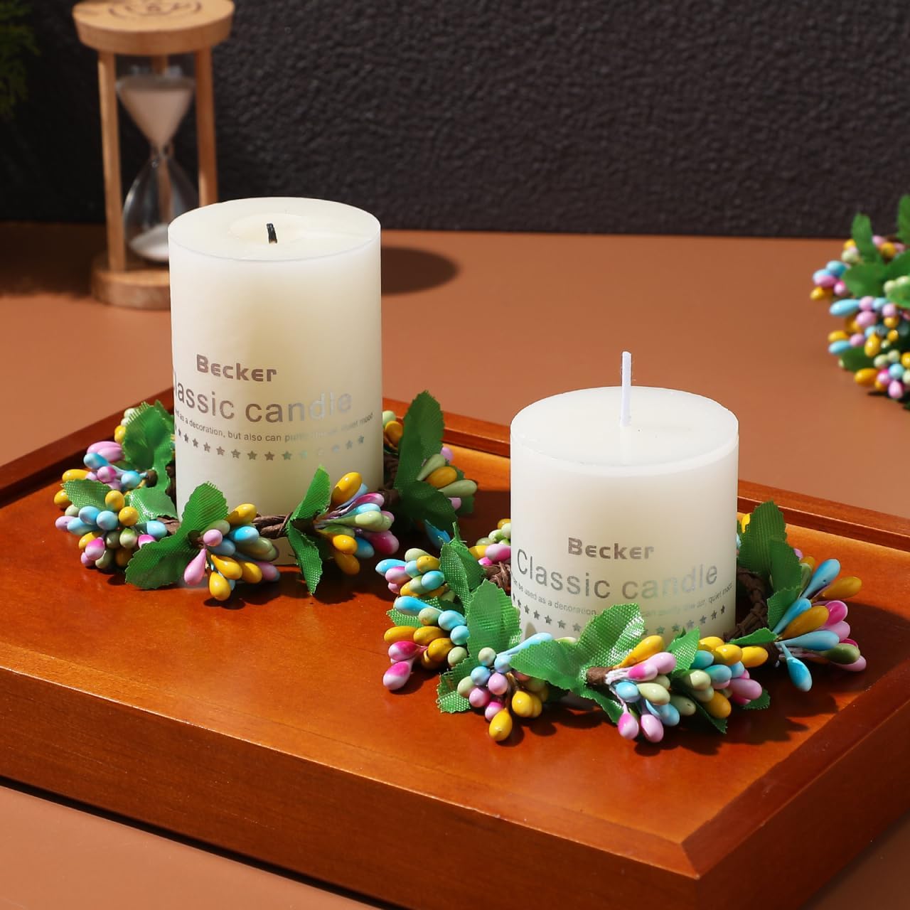 IMIKEYA 4PCS Easter Wreath Candle Holder