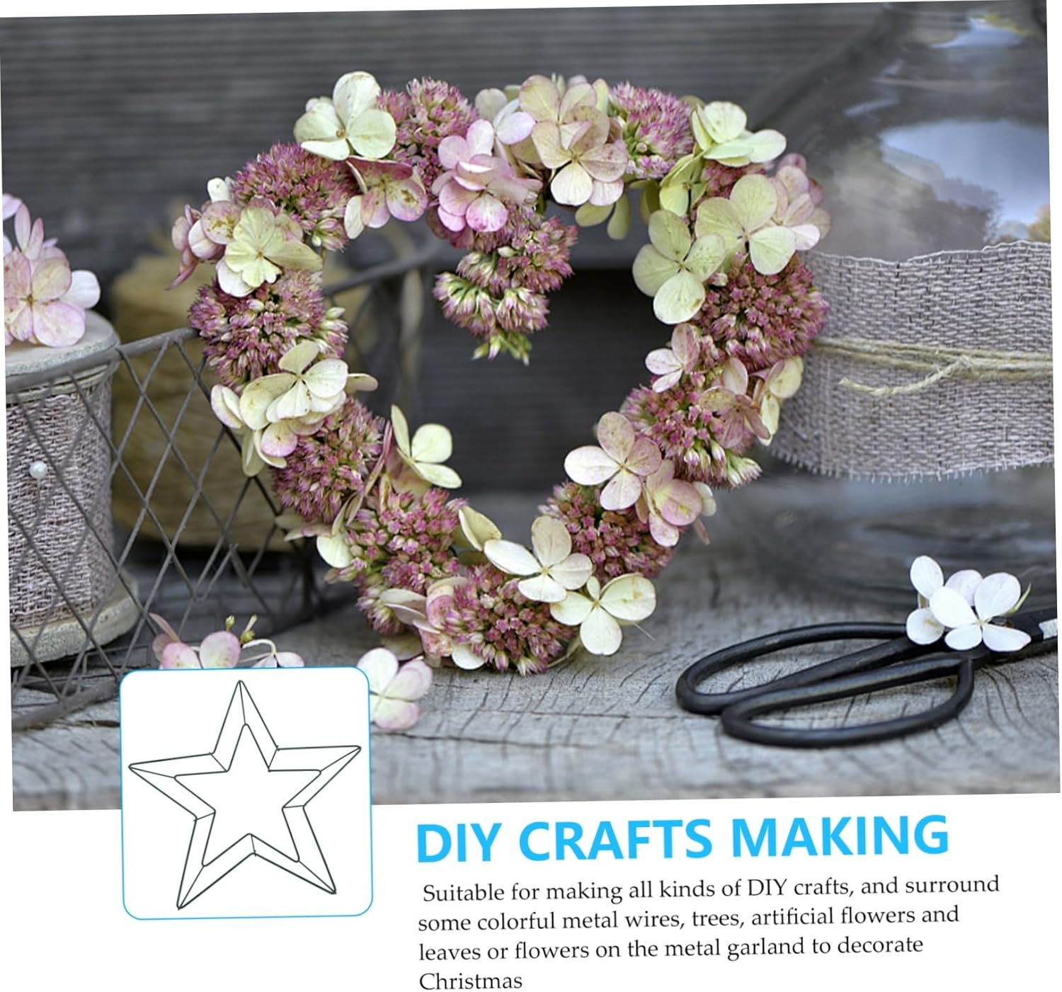 2pcs Floral Wreath Frame Metal Hangers for DIY Decor and Wall Art