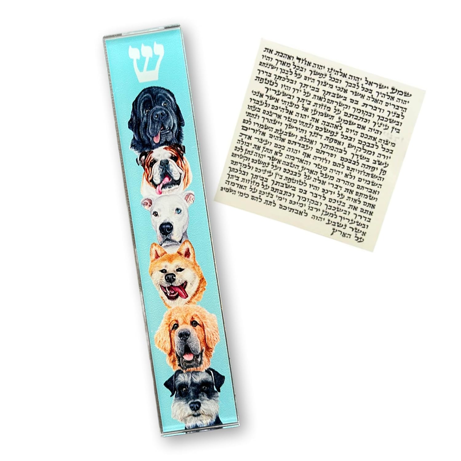 Dog Mezuzah Scroll Case Acrylic Aluminum