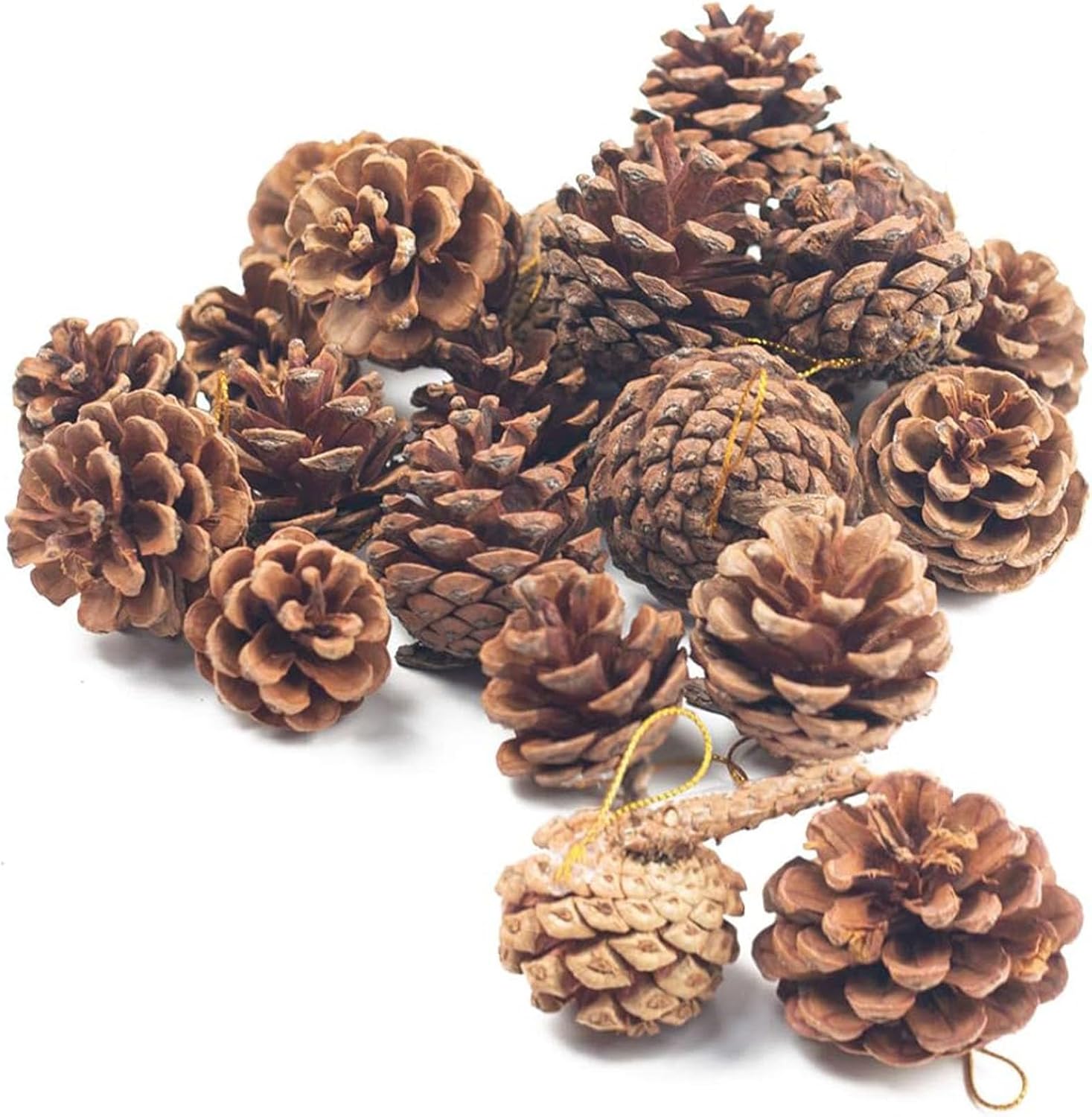JOHOUSE 18 PCS Hanging Natural Pine Cones Garland Decor