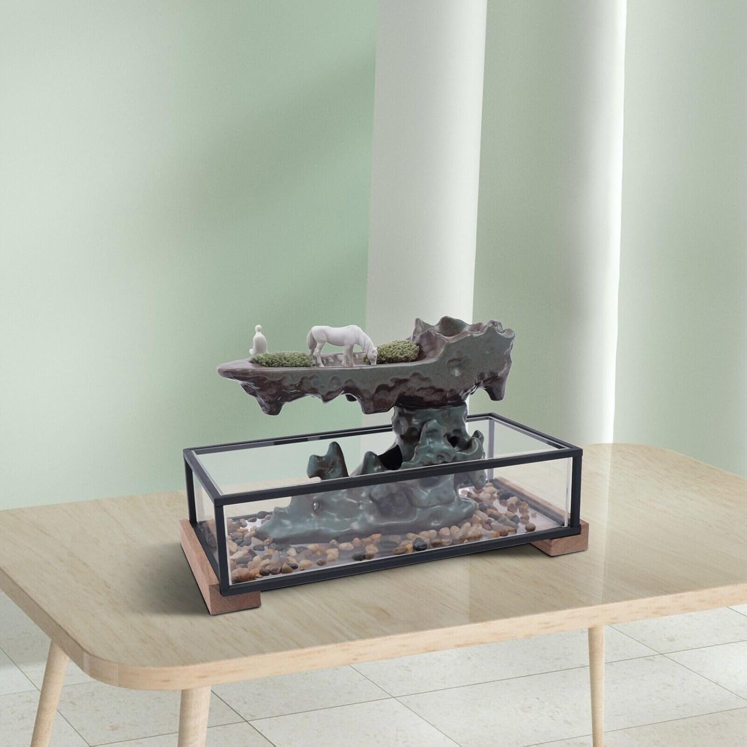 Stress Relief Indoor Tabletop Fountain with Rockery Design