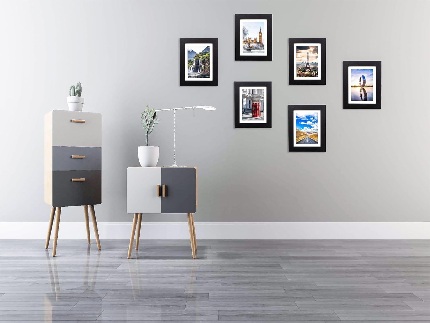 The Display Guys Black Wooden Picture Frame Set