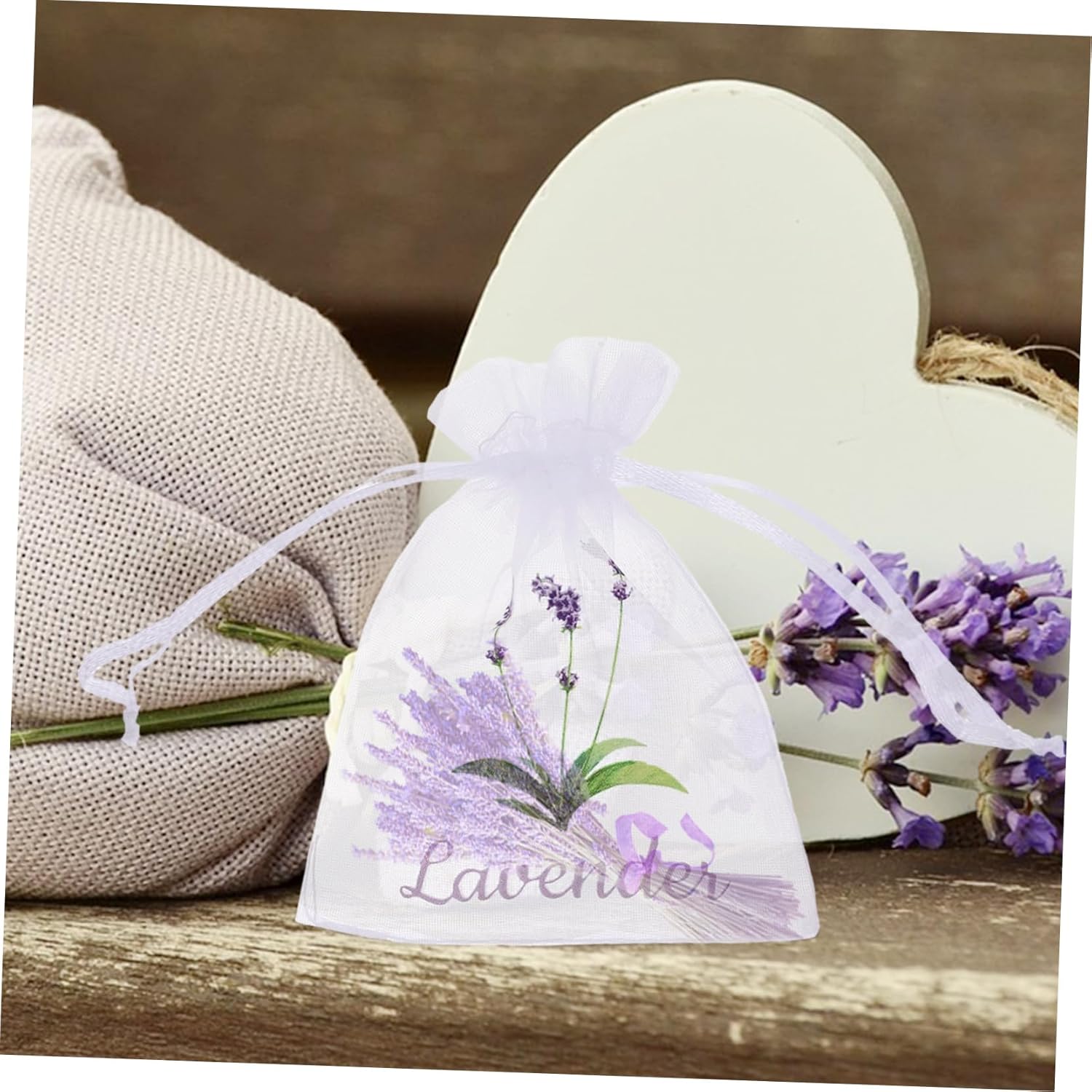 StobaZA 20pcs Lavender Sachet Bags Empty Drawstring Pouches for Storage and Home Organization