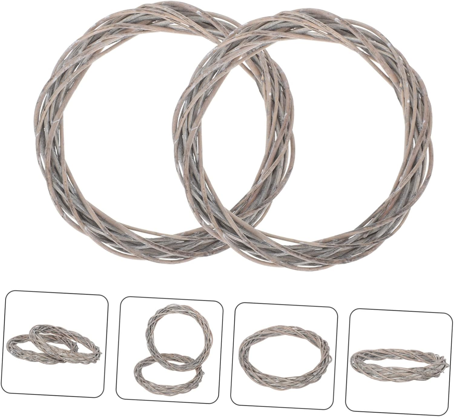 2pcs Rattan Garland DIY Wreath Door Hanger Christmas Decor Prop