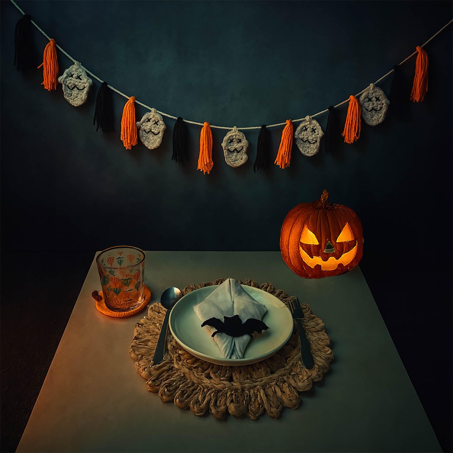 Tokatan Halloween Garland with Tassels and Ghost