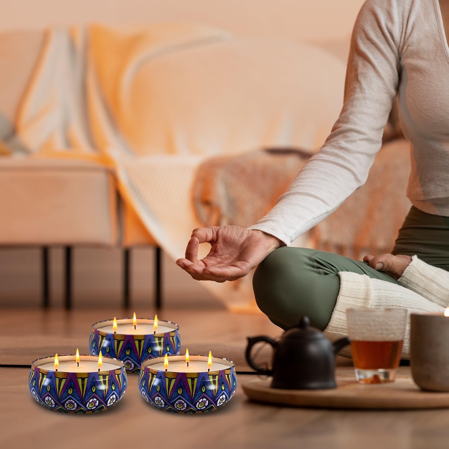 HOSVOT Citronella Candles 4 Pack 56oz Total