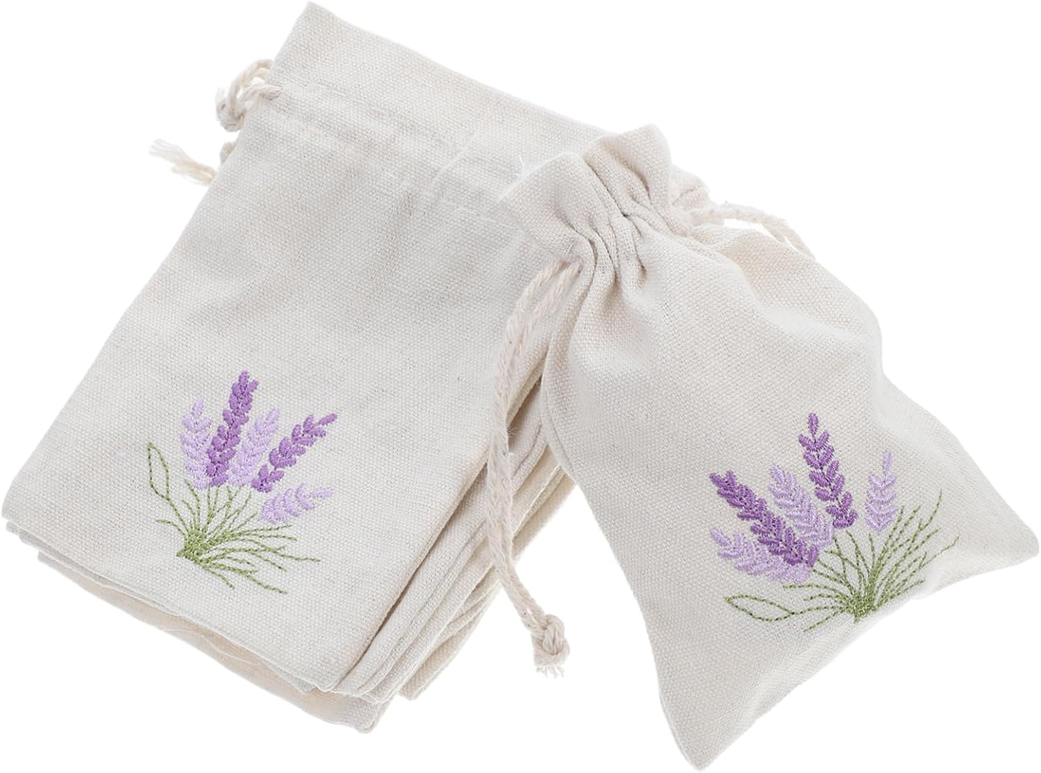 Cabilock 10pcs Lavender Muslin Scented Sachet Bags with Drawstring
