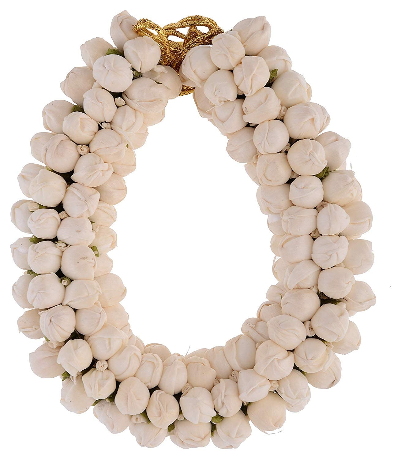 Artificial Jasmine Flower Hair Gajra with Beads 9 Inch