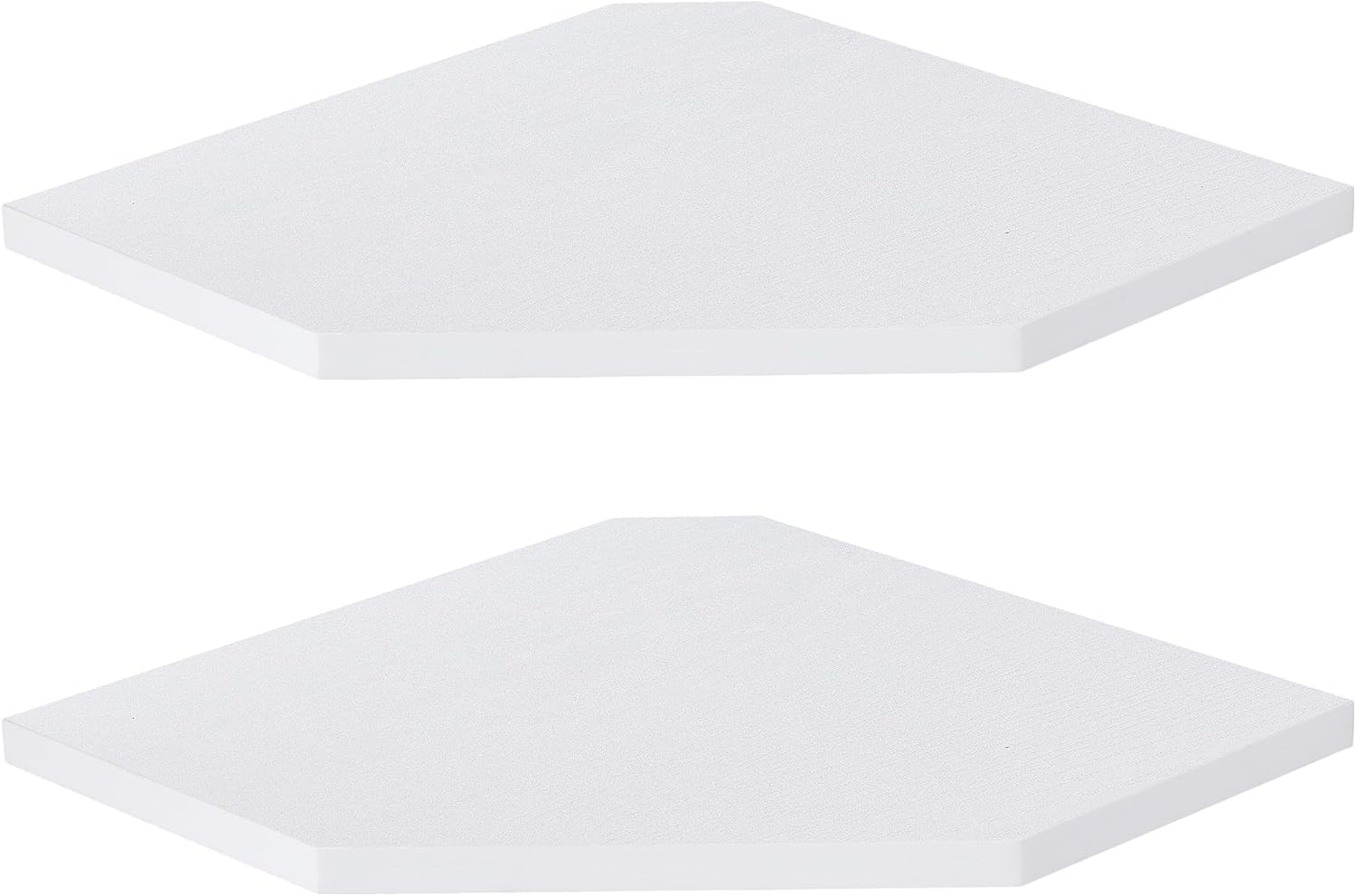 Set of 2 Floating Corner Shelves Rustic Wood Design