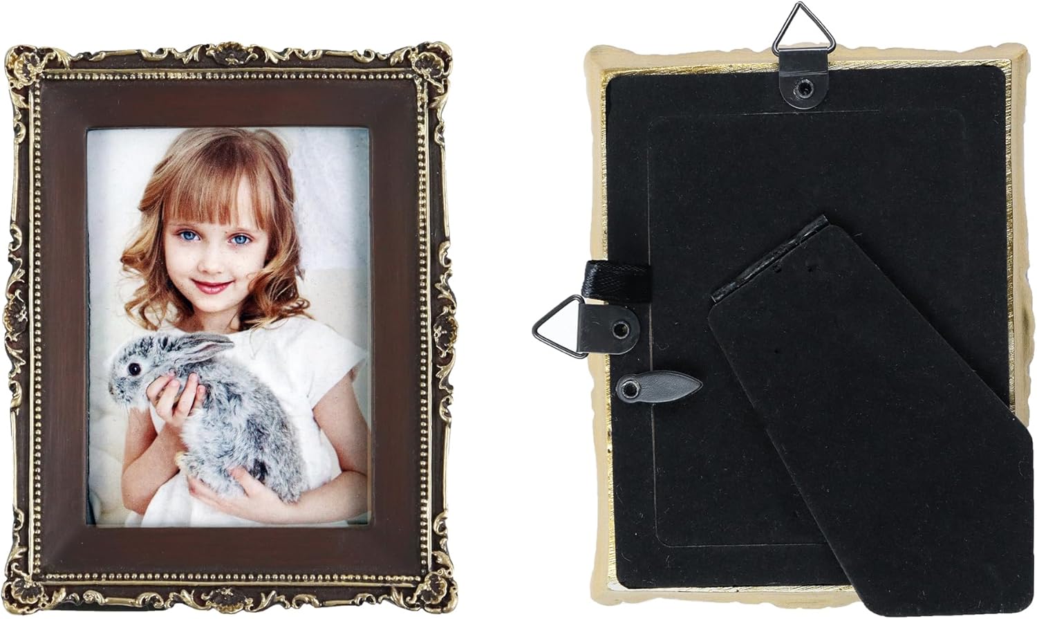 Hymmah Mini Wallet Picture Frame Ornate Resin Easel Hook Display
