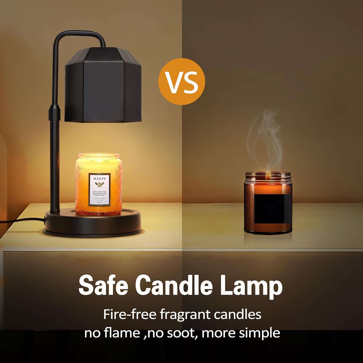 XJZJY Candle Warmer Lamp with Timer Dimmer Black