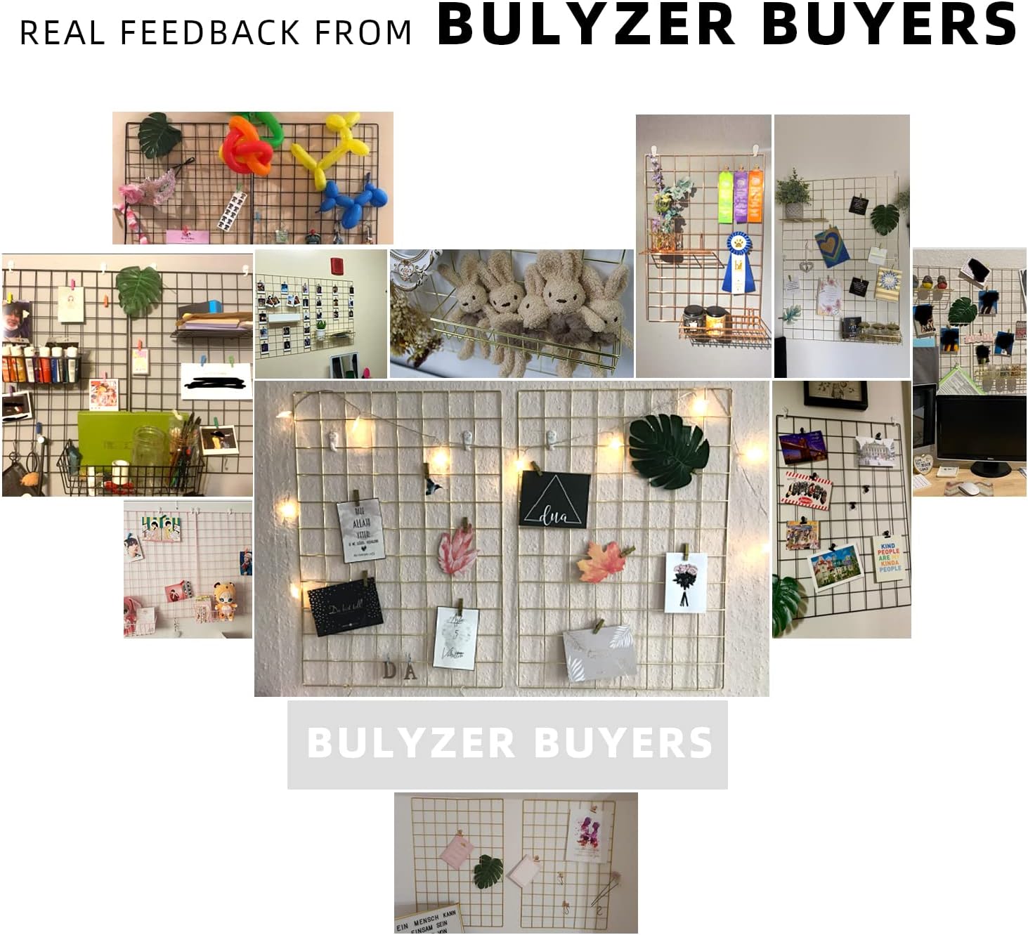 BULYZER Grid Wire Board 173 x 118 2-Pack Gold