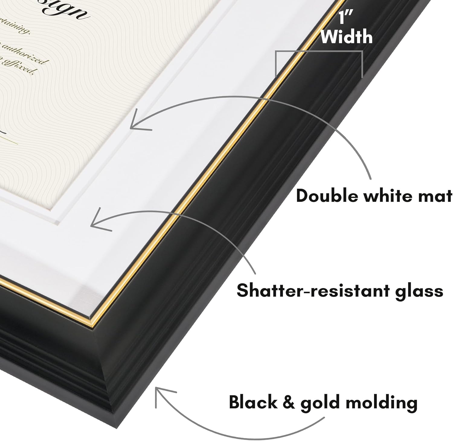 Americanflat Ornate Diploma Frame in Black