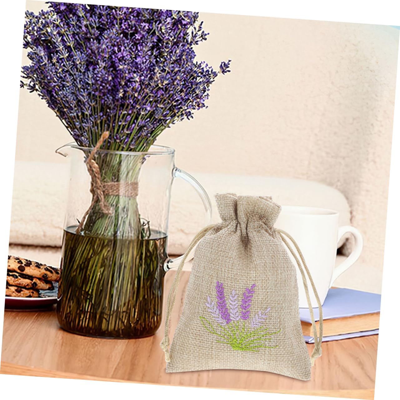 SOESFOUFU 5Pcs Lavender Sachet Bags for Fragrance Storage
