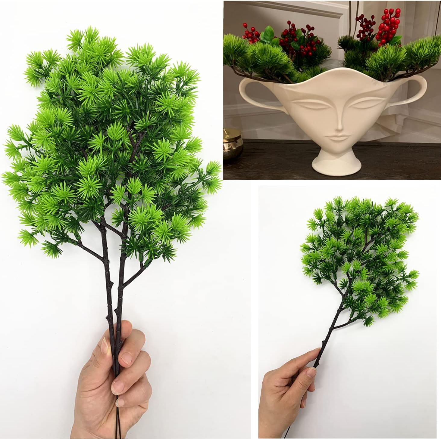 CATTREE Artificial Pine Branches with Leaves 4Packs for Decor
