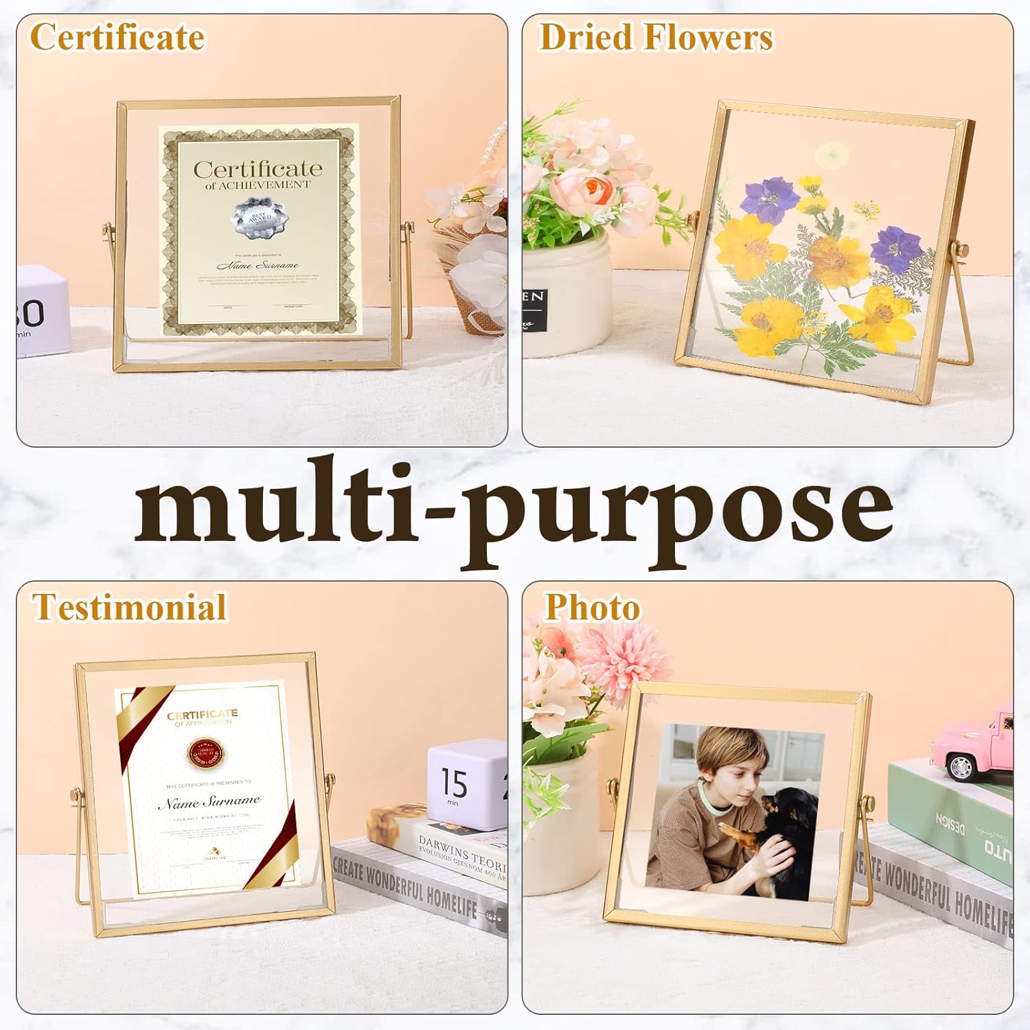 Hoteam 12 Pack 4x4 Inch Floating Frame Photo Collection