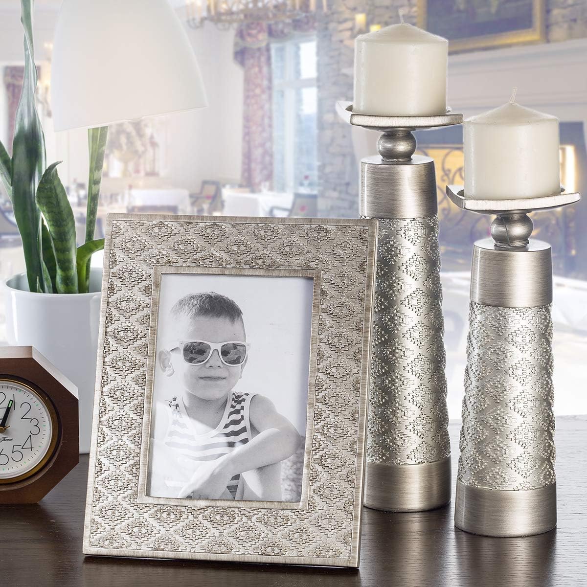 Creative Scents Dublin Silver 5x7 Picture Frame Wall Desk Display