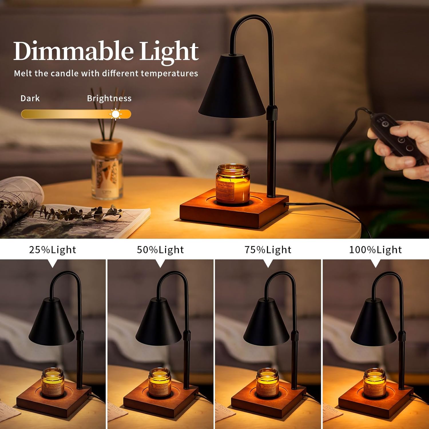 Romadedi Candle Warmer Lamp with Timer and Dimmable Light