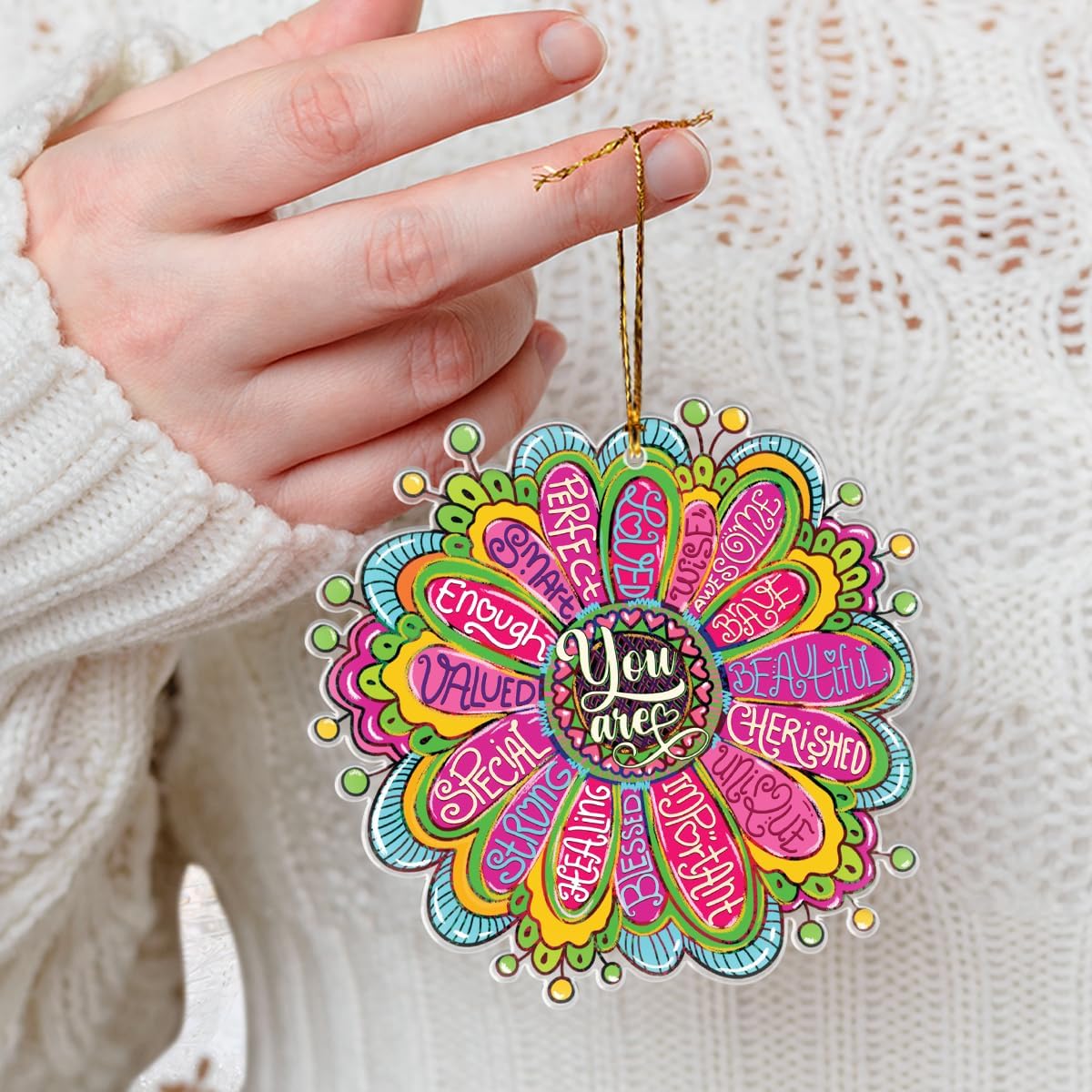Trippy Art Hanging Decorations Clear Acrylic with Bible Quotes