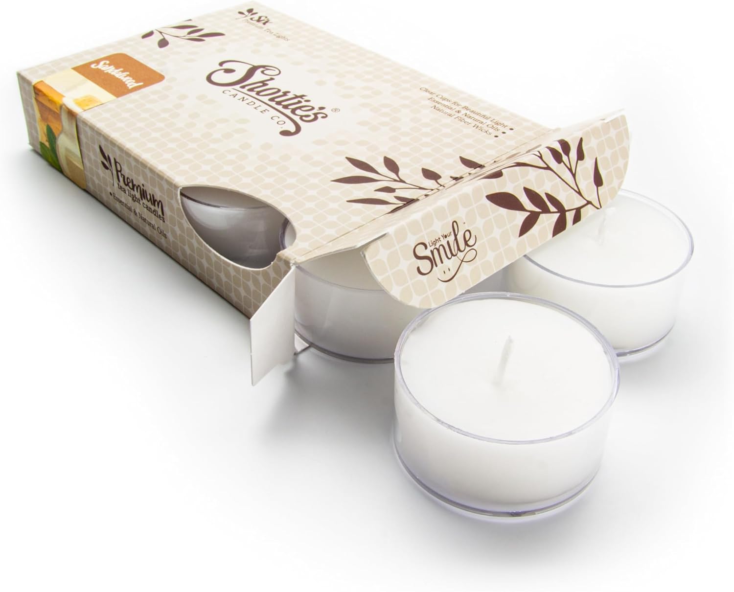 Pure Sandalwood Tealight Candles - 6 Pack Made in USA