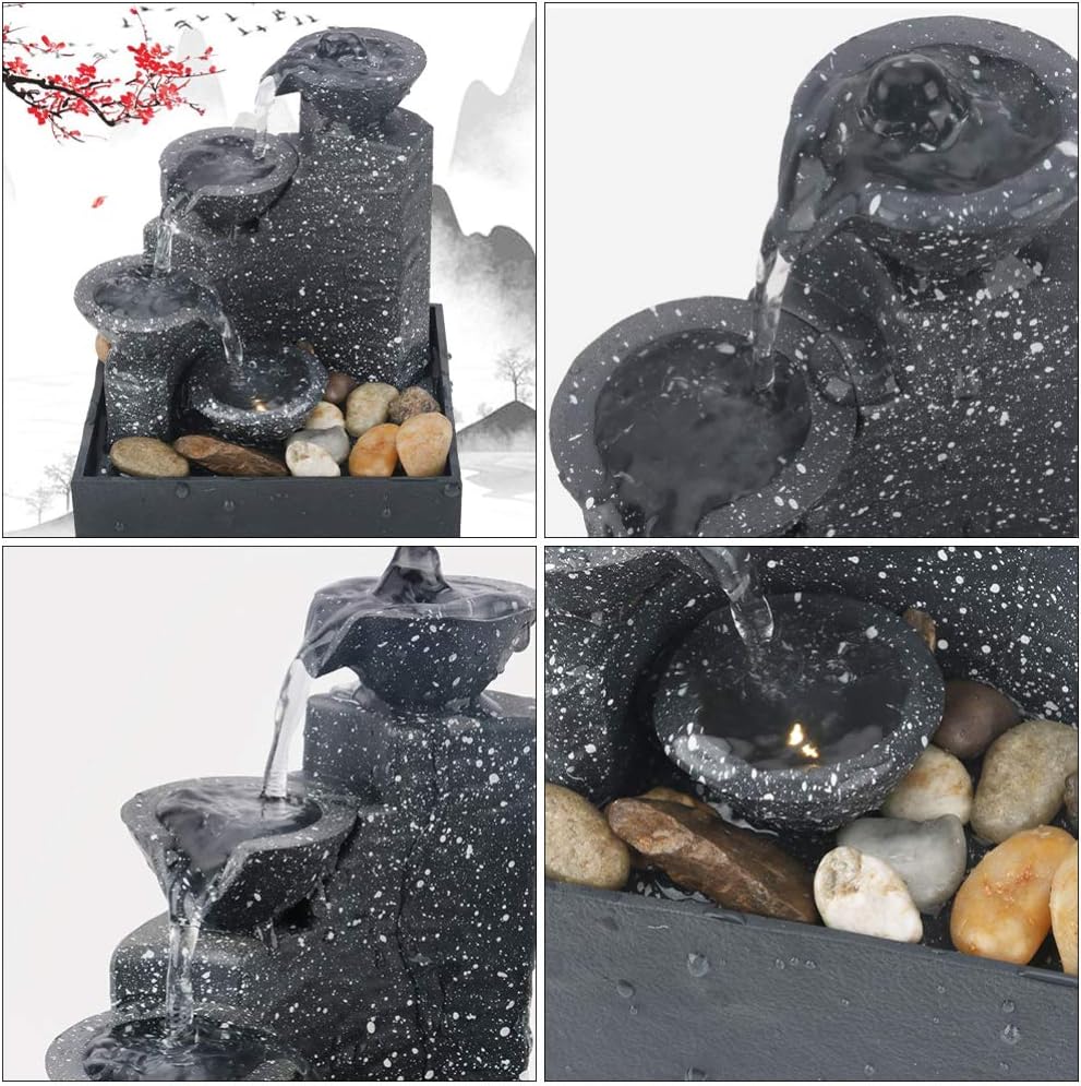 VAKUUM Multi Pot Water Fountain Tabletop Fountain Cave Waterfall Sculpture
