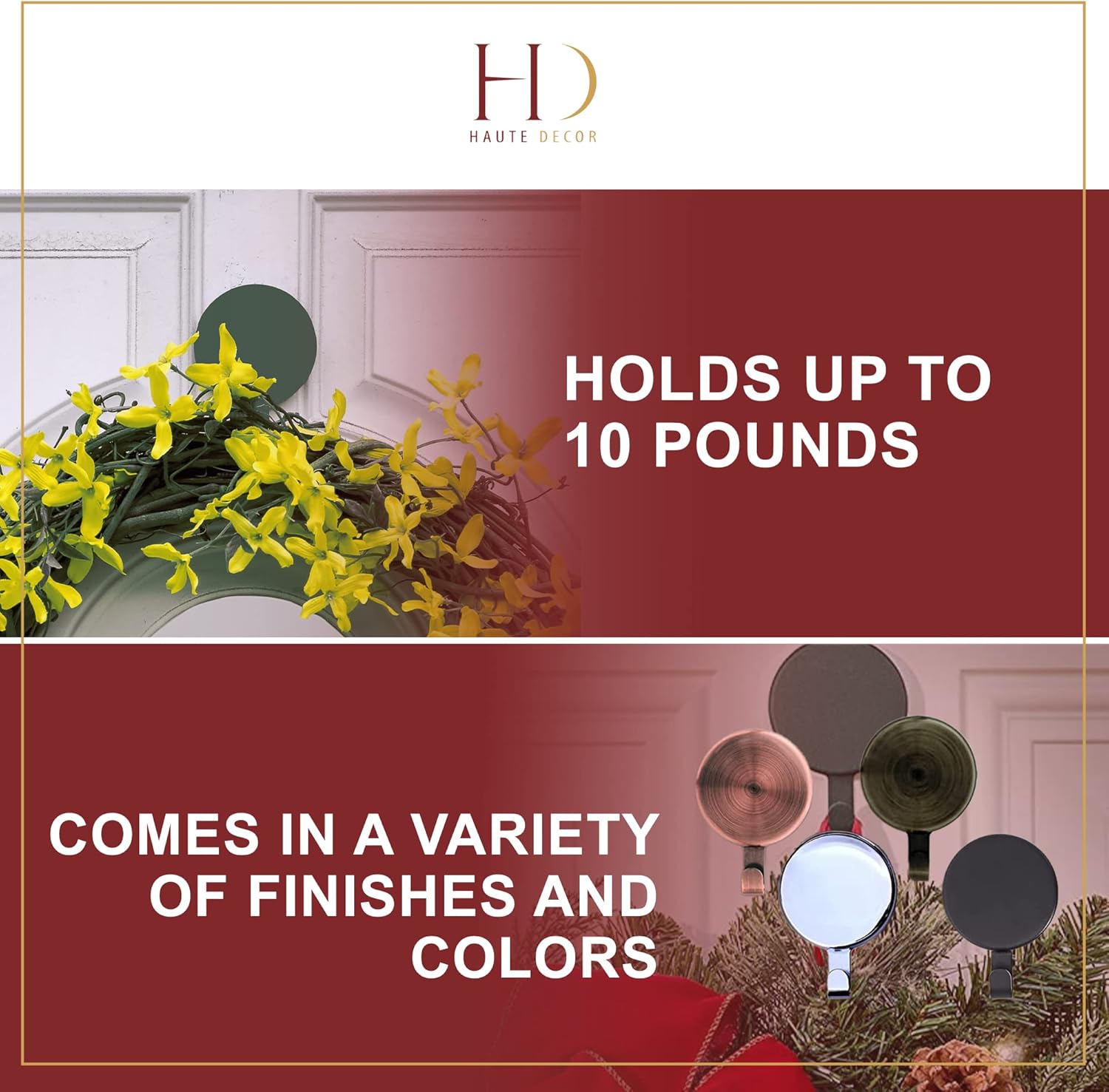 Haute Decor Magnetic Hanger 1 Pack for Metal Doors