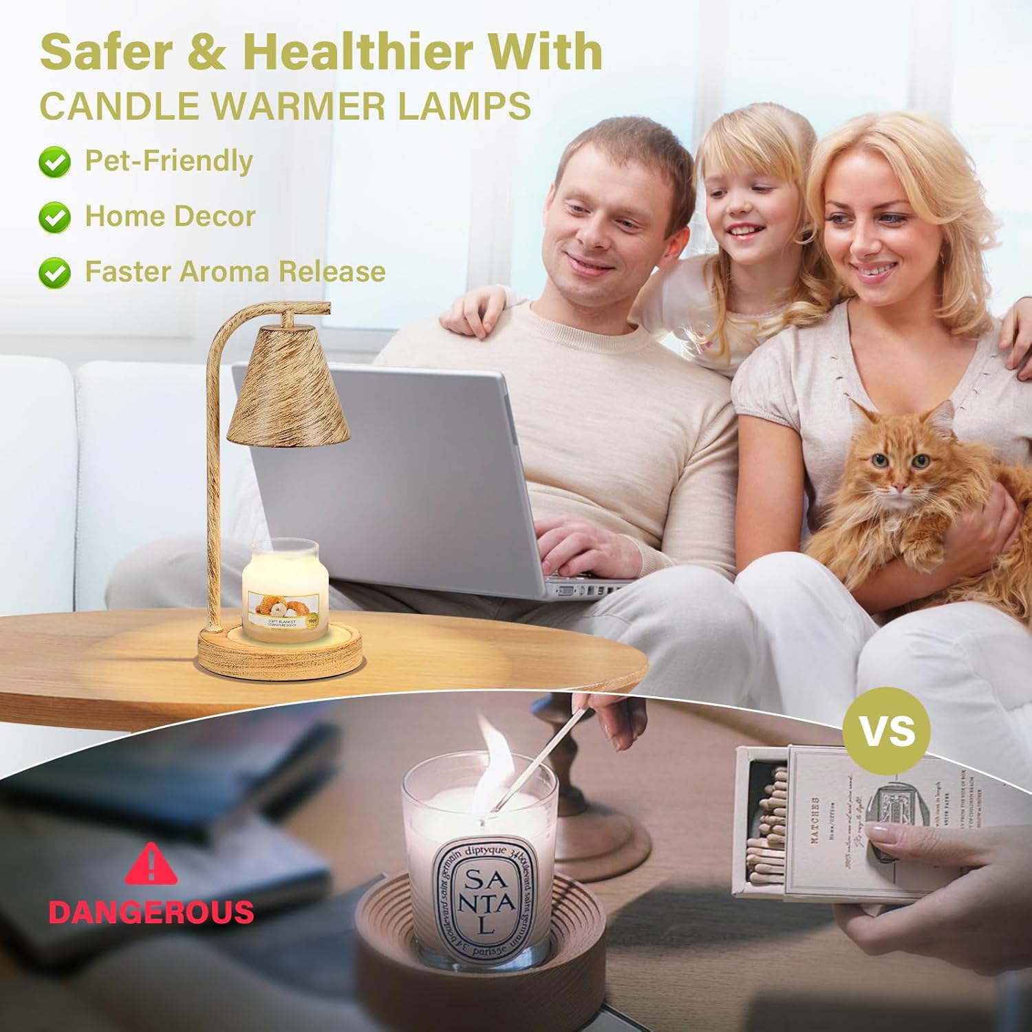 Hong-in Candle Warmer Lamp with Timer and Dimmer