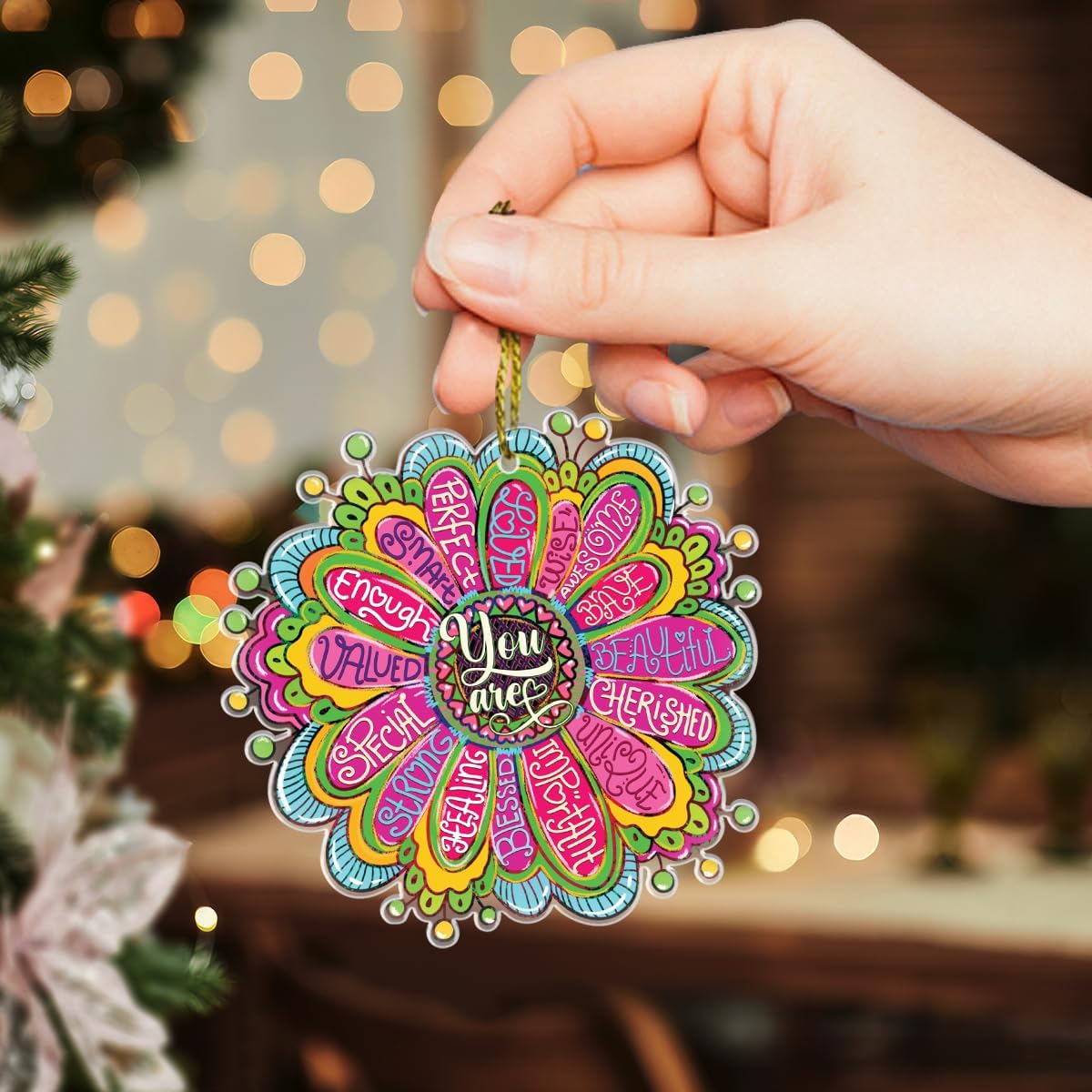 Trippy Art Hanging Decorations Clear Acrylic with Bible Quotes