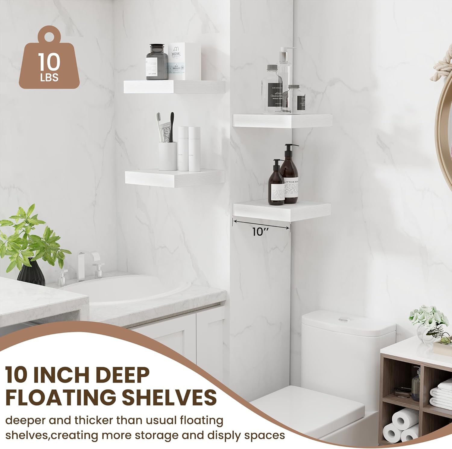 Fun Memories 10 Inch Deep Floating Shelves Set of 2