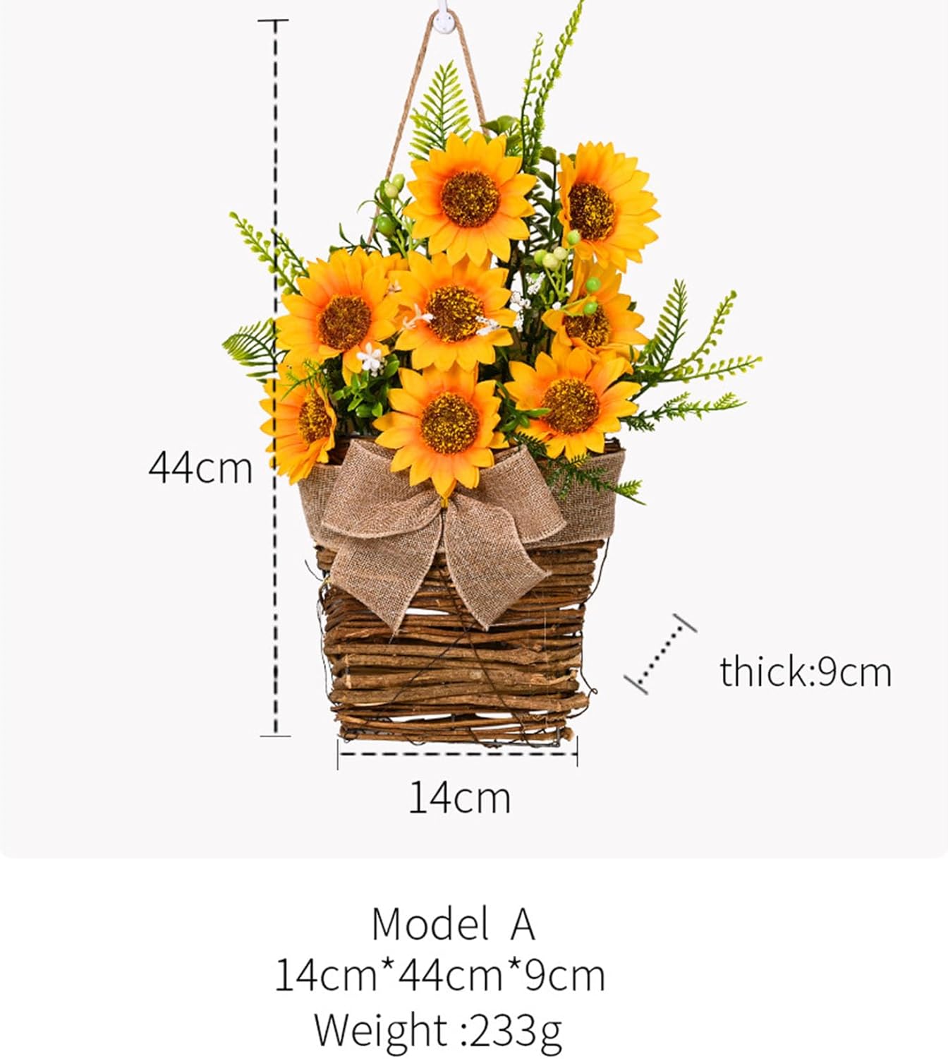 Artificial Sunflower Door Wreath 1732 Inch Yellow Hanging Decor