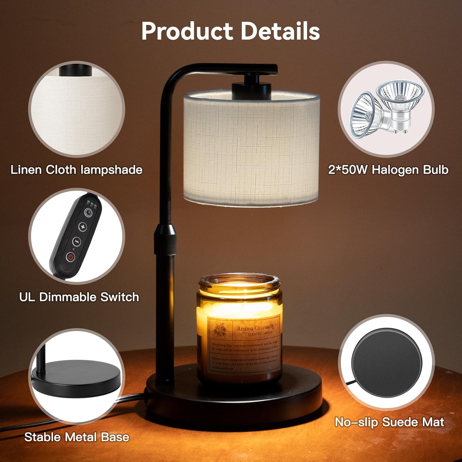 Dexnump Candle Warmer Lamp with Timer and Dimmer