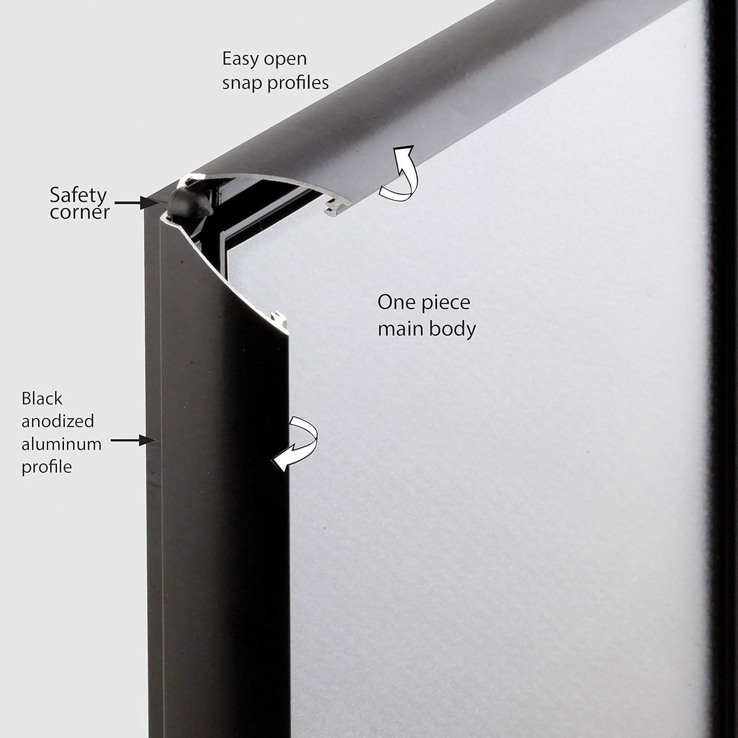 Opti Snap Poster Frame 85x11 Inch Black 1 Aluminum