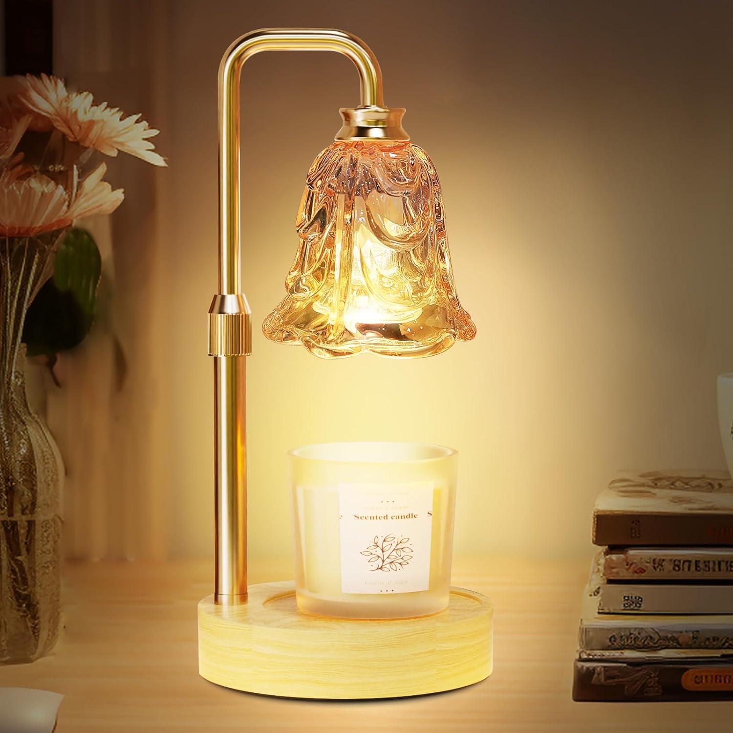 PYZO Flameless Candle Lamp with Timer and Adjustable Height