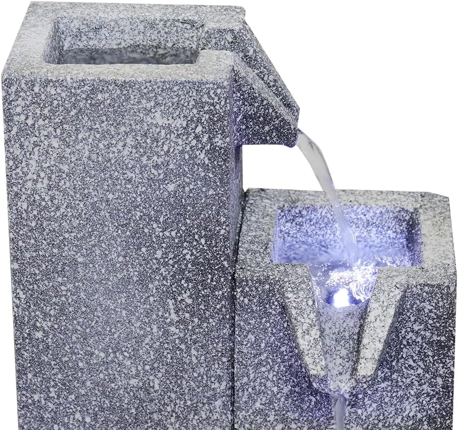 157 inch H Tabletop Fountain with LED Lights