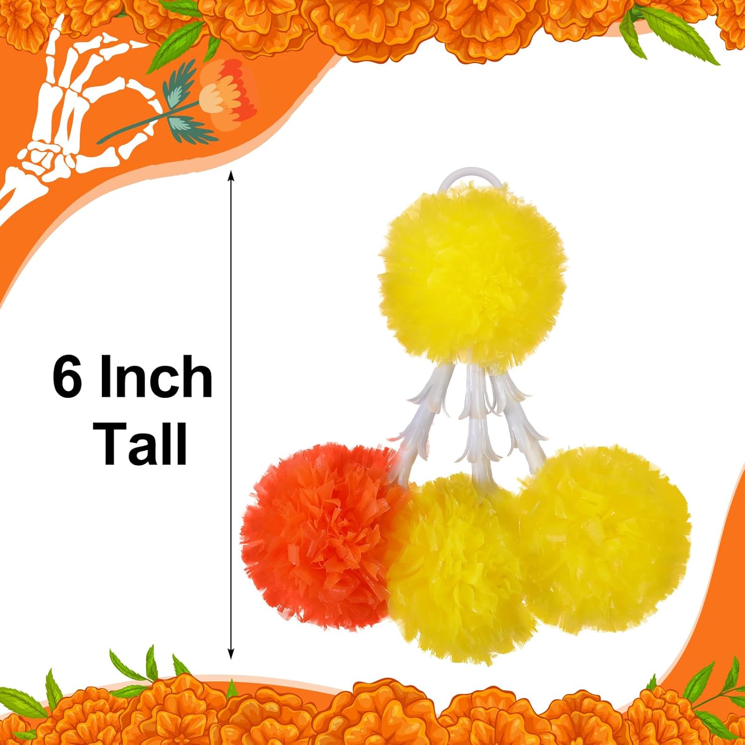 15 Pack Marigold Tuberose Tassels Halloween Decorations