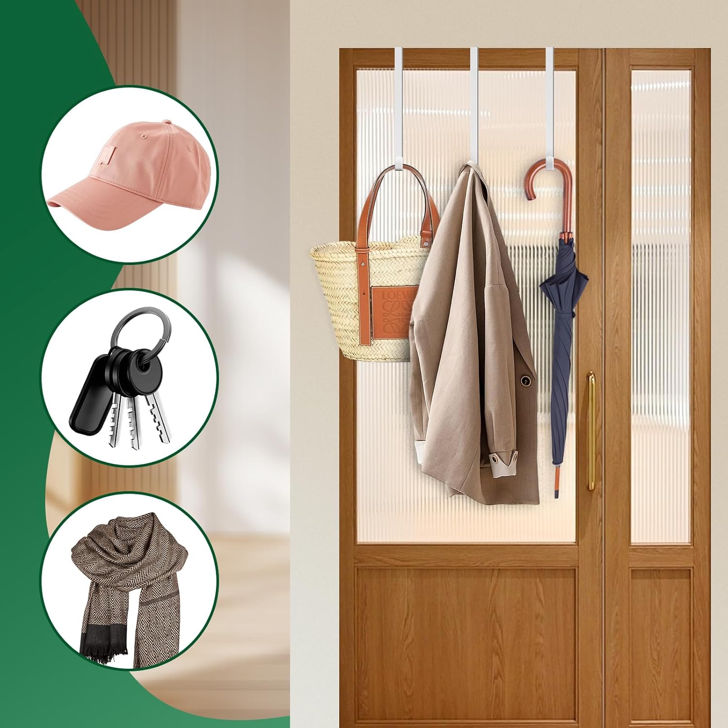 2 Pack 15 Inch Wreath Door Hanger for Holidays and Decor